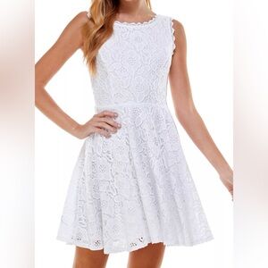 City Studio Juniors' White Lace Sleeveless Fit & Flare Dress Size 3
